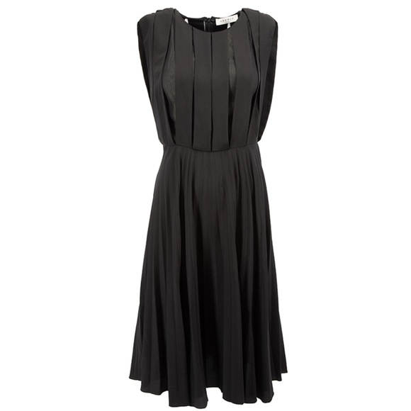 NWOT! Sandro Paris Black Sleeveless Pleated Knee Length Dress Midi Size 2 - Picture 1 of 11